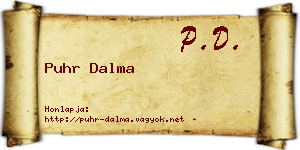Puhr Dalma névjegykártya